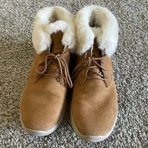 Warm fur walking booties